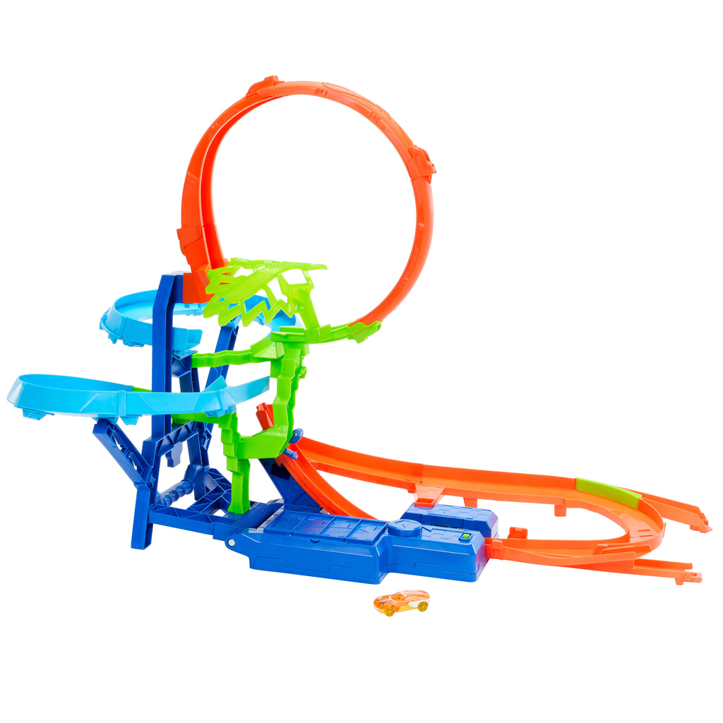 Hot Wheels Stunt Tracks: Ütközés a levegőben pályaszett kisautóval – Mattel kép 2