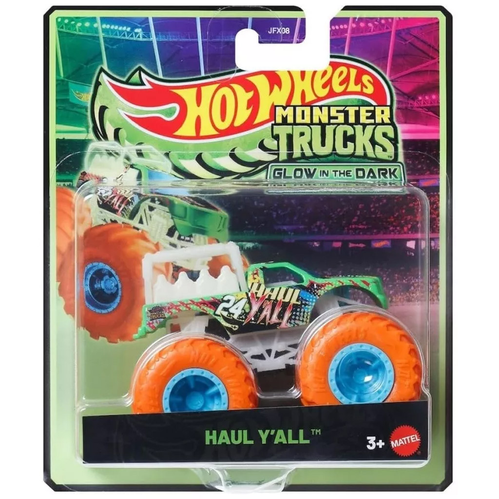Hot Wheels Monster Trucks: Haul Y’all sötétben világító kisautó 1/64 – Mattel
