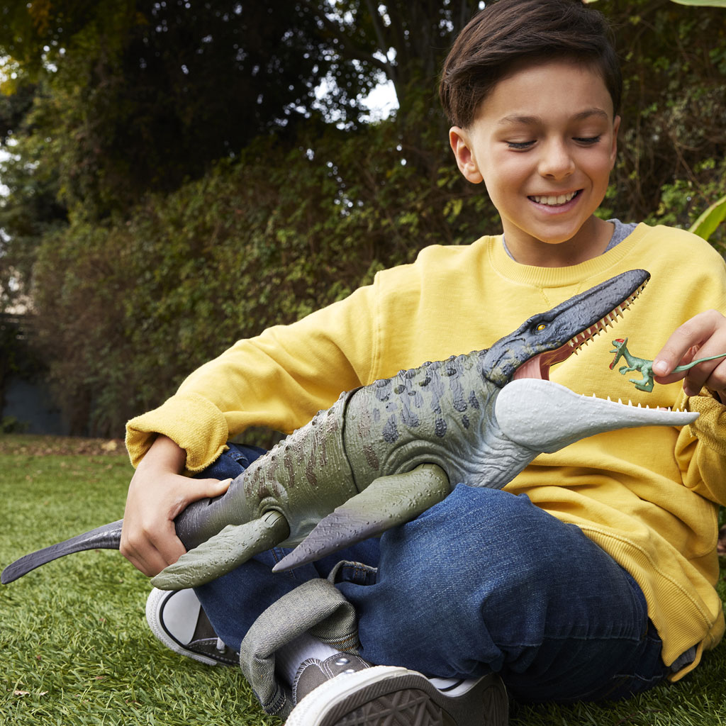 Jurassic World: Újjászületés – Bite 'N Blast Mosasaurus figura - Mattel kép 5