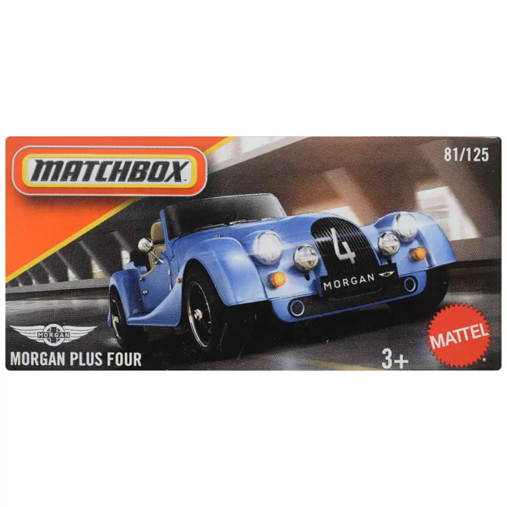 Matchbox: Papírdobozos Morgan Plus Four kisautó 1/64 - Mattel