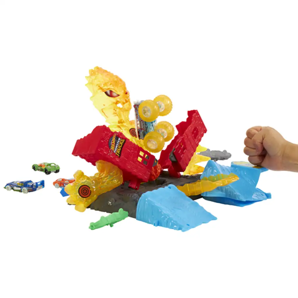 Hot Wheels: Monster Trucks Power Smashers tűzszörny pályaszett - Mattel kép 4