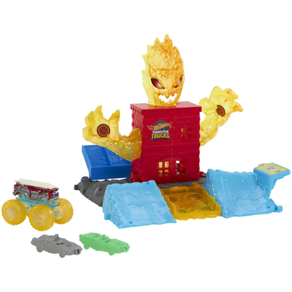 Hot Wheels: Monster Trucks Power Smashers tűzszörny pályaszett - Mattel kép 2