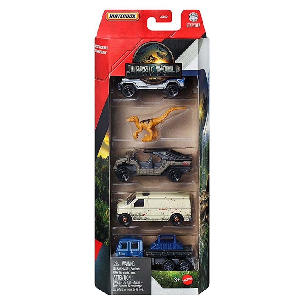 Matchbox Jurassic World Rapid Getaway Unit 5db-os kisautó szett - Mattel