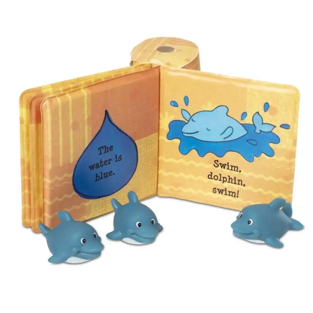 Fürdőjáték: Vízálló könyv, bébi delfinek - Melissa & Doug kép 2