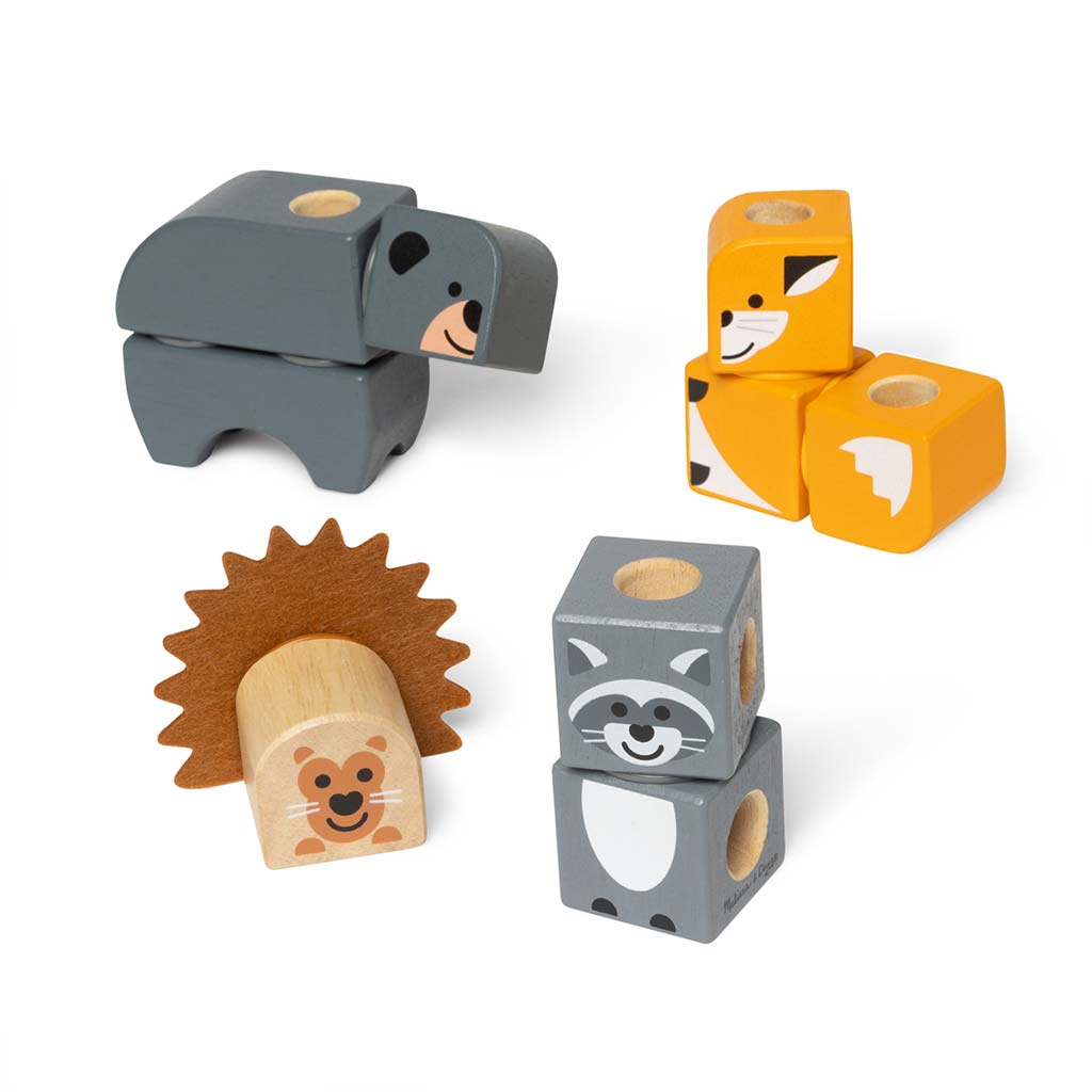 Melissa&Doug: Blockables - Erdei állatok fa játékszett - Spin master kép 3