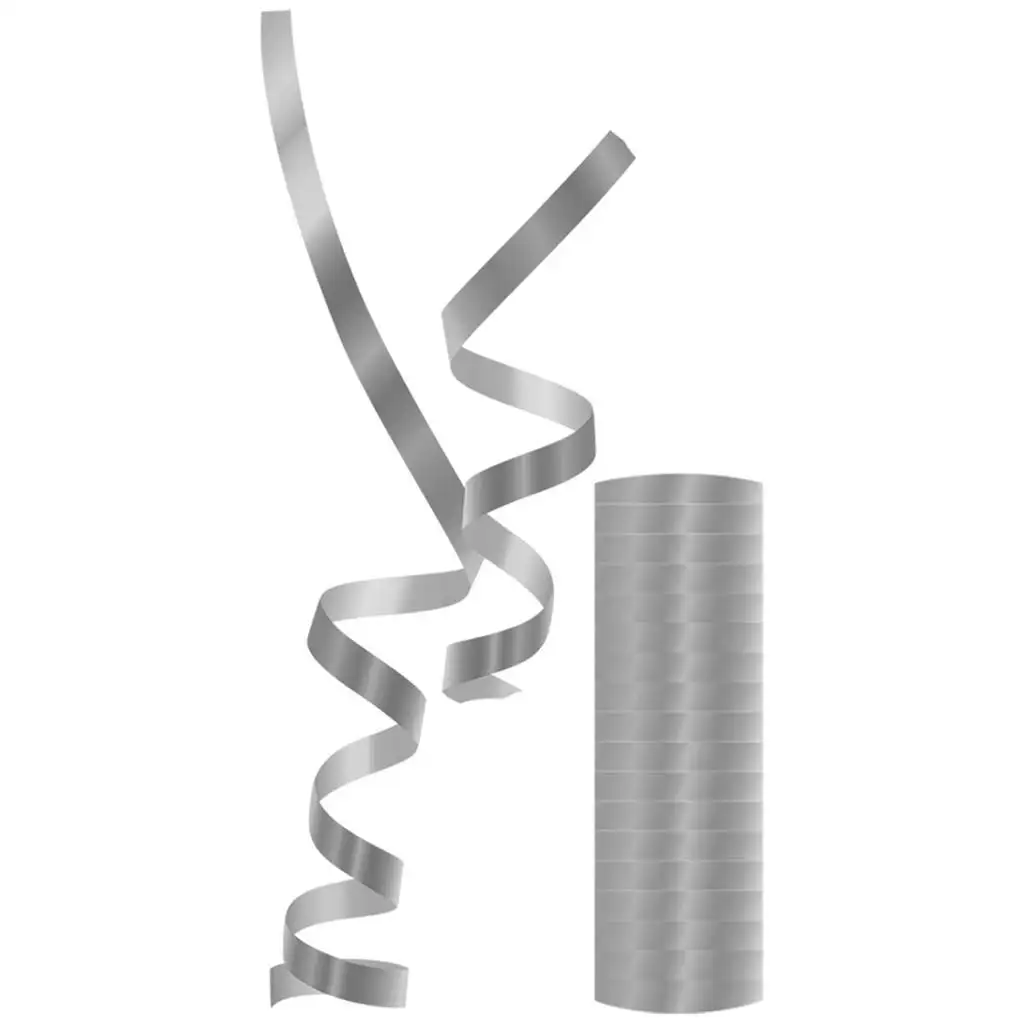 Metál ezüst színű szerpentin – 1 db