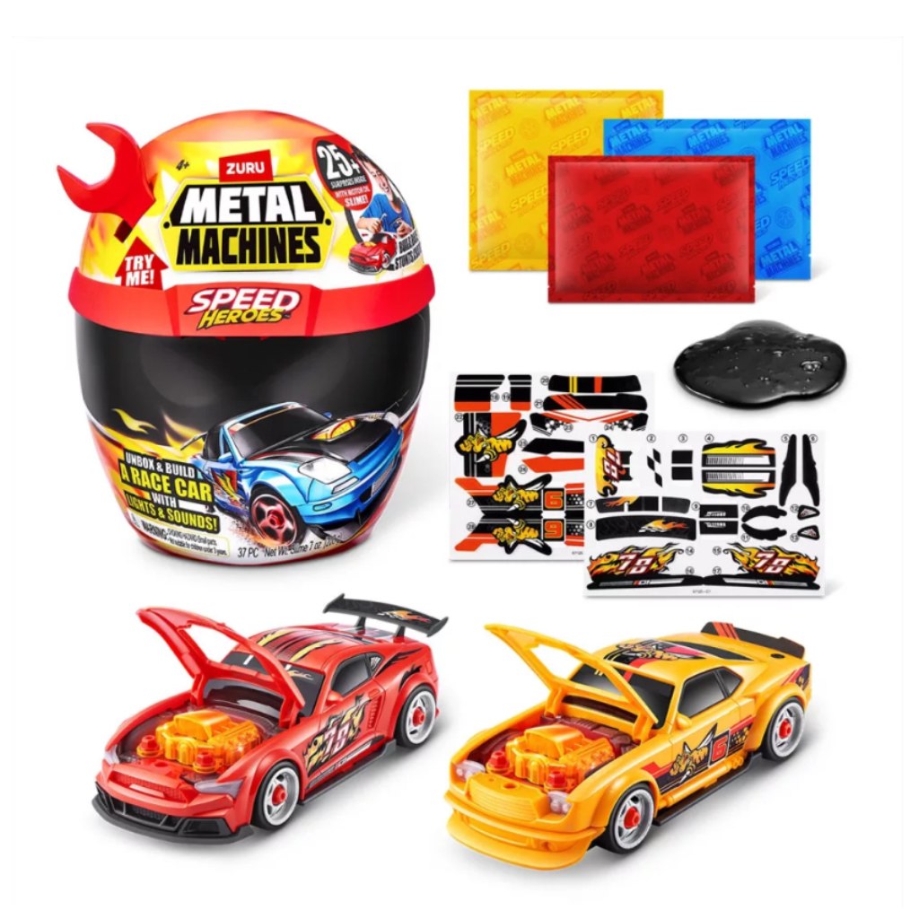 Metal Machines Speed Heroes meglepetés játékszett bukósisakban kép 3