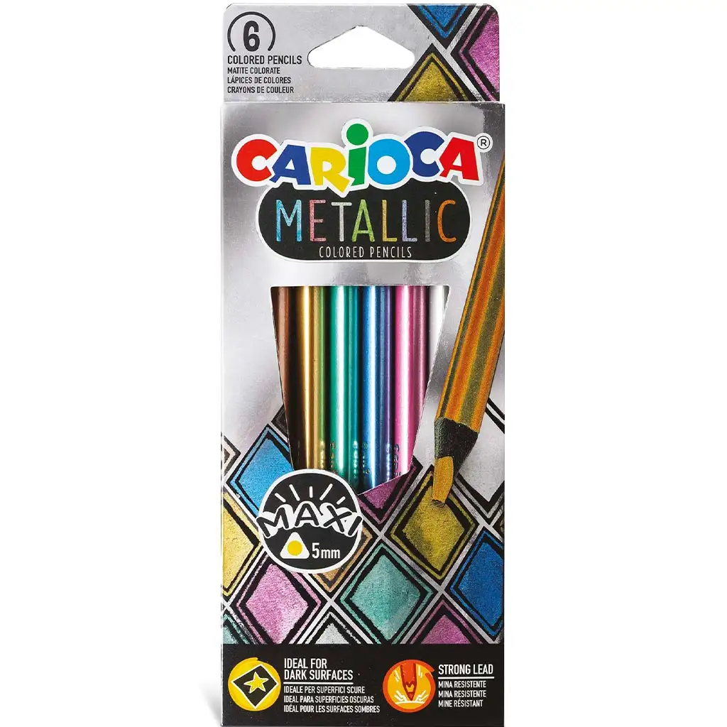 Metallic Maxi háromszög alakú 6db-os színesceruza szett - Carioca kép 1