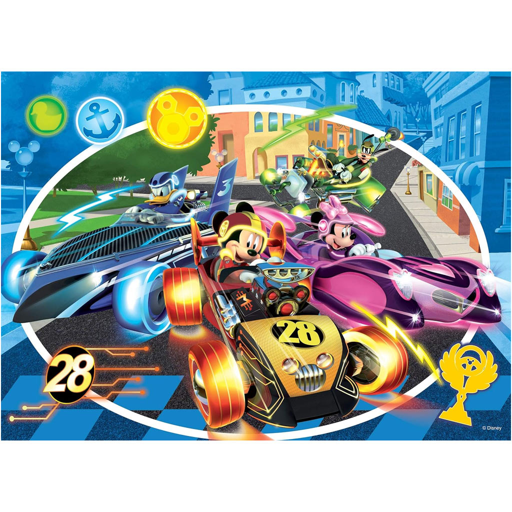 Mickey egér 2 az 1-ben 24db-os puzzle és színező 50x35cm - Lisciani kép 2