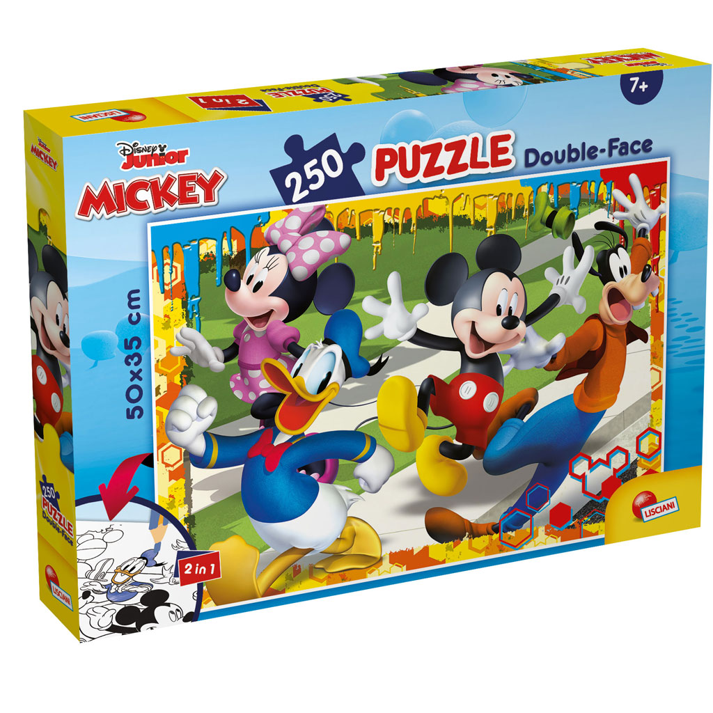 Mickey egér 2 az 1-ben 250db-os puzzle és színező 50x35cm - Lisciani