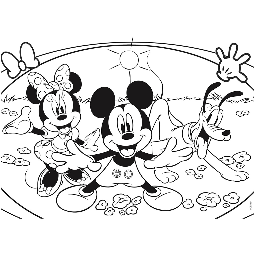 Mickey egér 2 az 1-ben 48db-os puzzle és színező 35x25cm - Lisciani kép 3