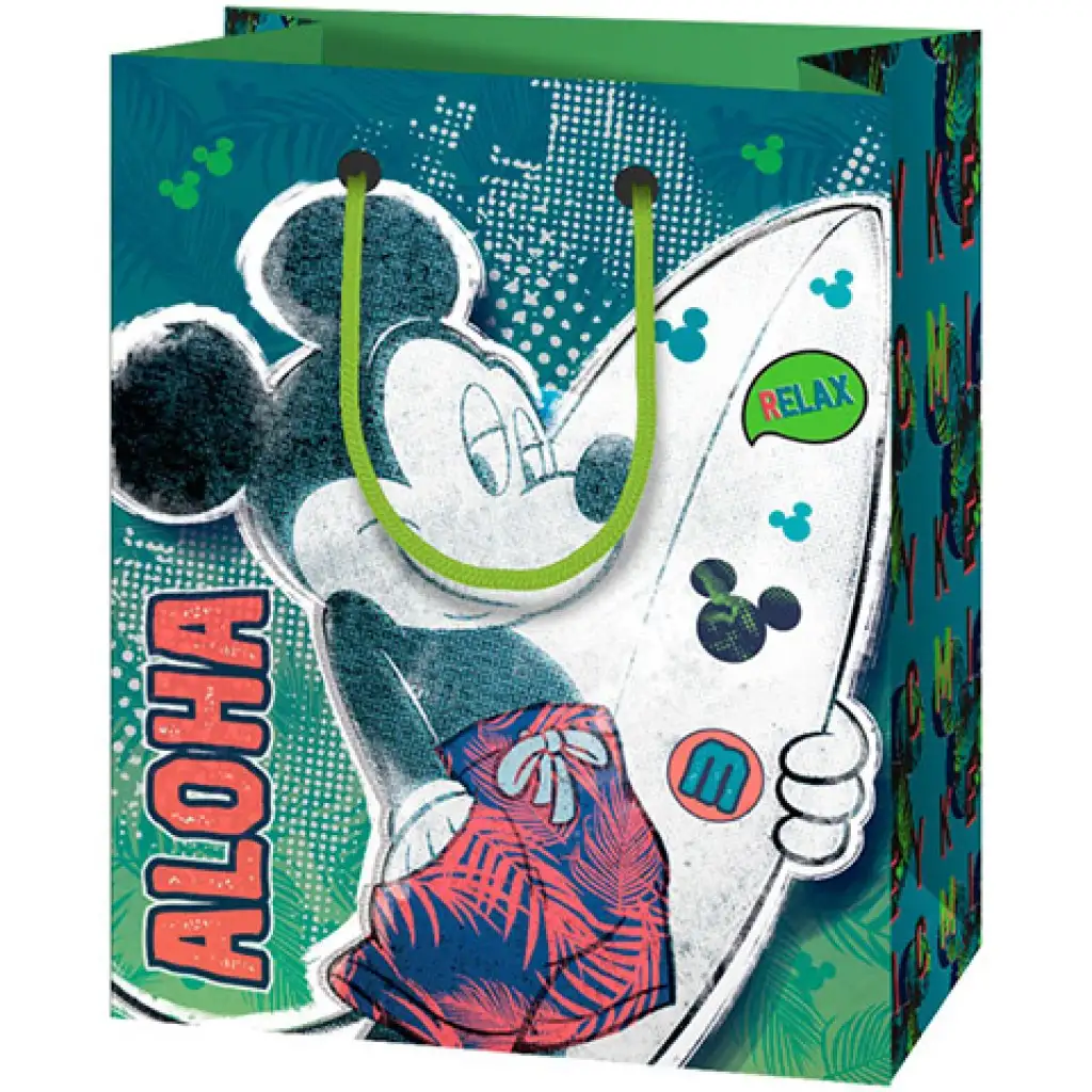 Mickey Egér Surf közepes méretű ajándéktáska 14x11x6cm-es