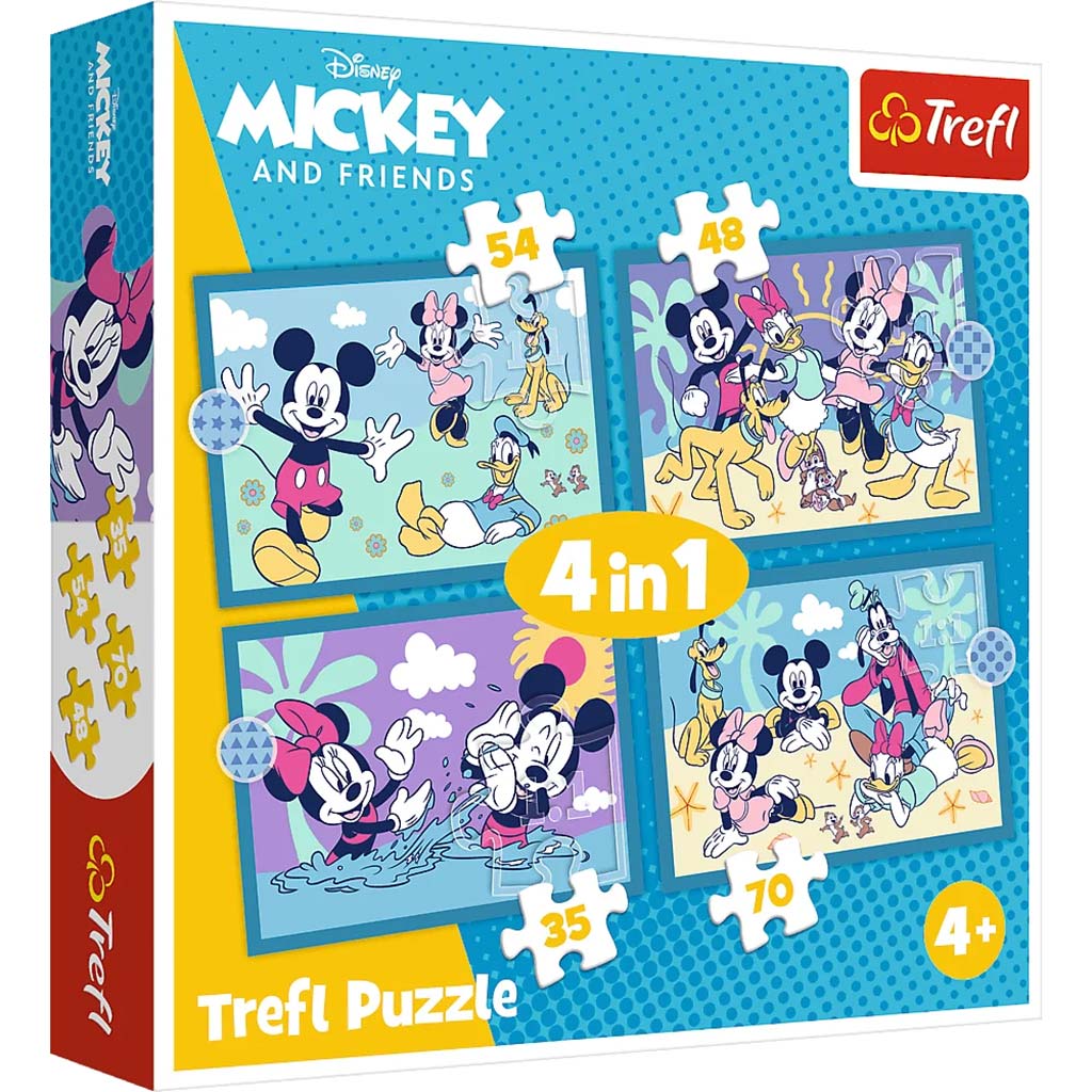 Mickey egér és barátai 4 az 1-ben puzzle 35-48-54-70db-os - Trefl kép 1