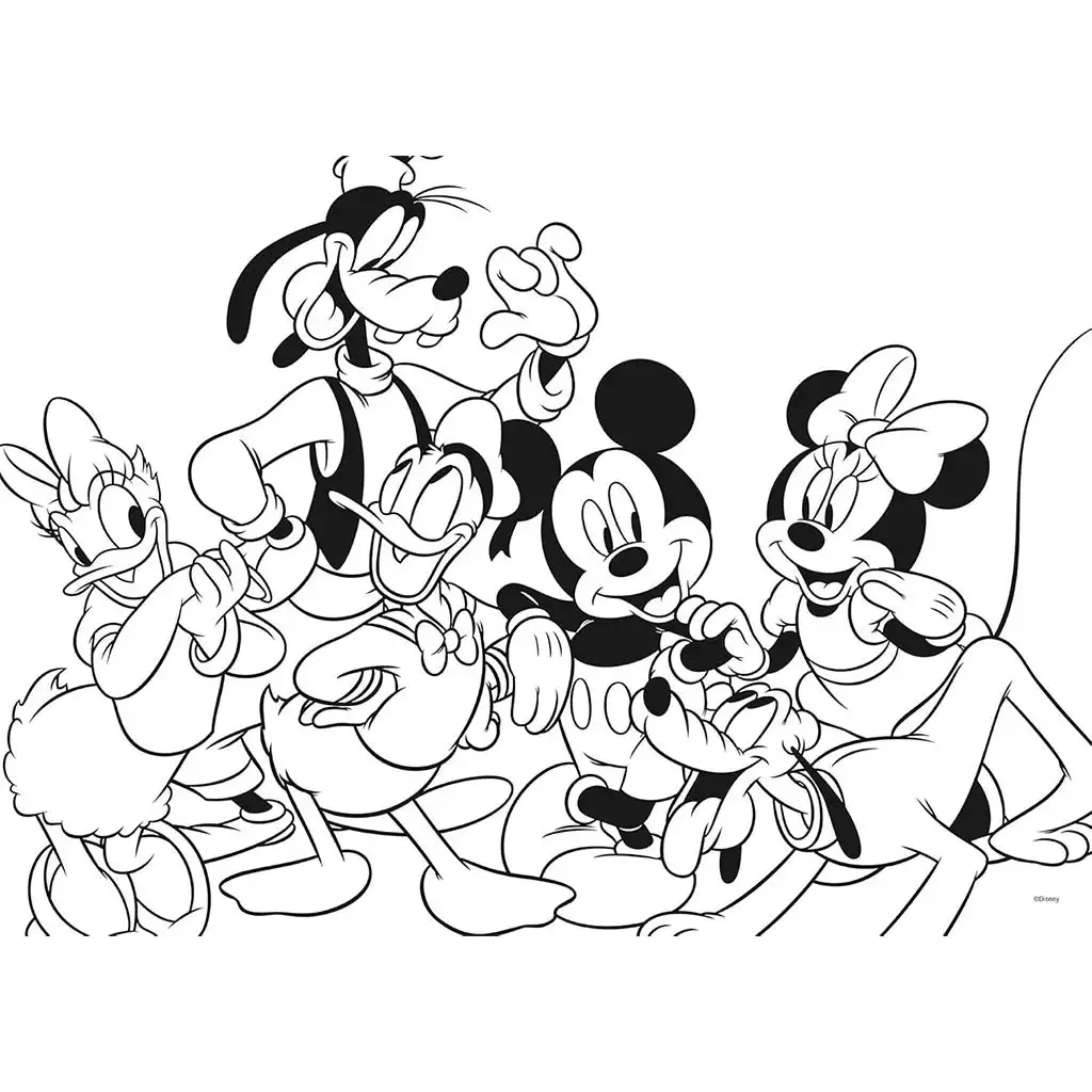 Mickey egér és barátai 2 az 1-ben 60db-os maxi puzzle és színező 70x50cm - Lisciani kép 2