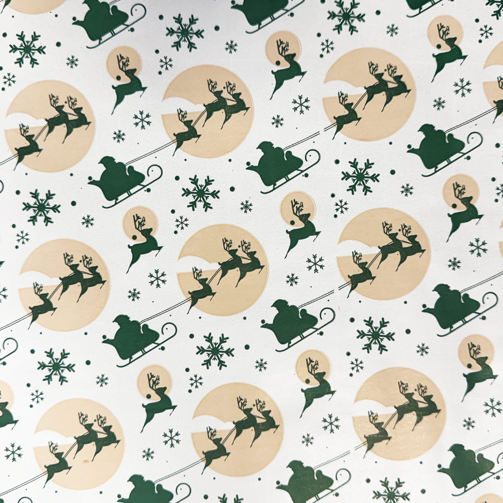 Mikulás és rénszarvas csomagolópapír 200x70cm