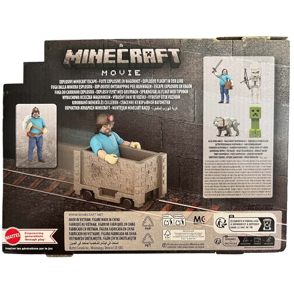 Minecraft A Film - Steve és a bányakocsi játékszett - Mattel kép 2