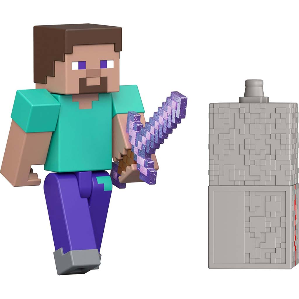 Minecraft: Steve karakter játékfigura kiegészítőkkel - Mattel kép 2