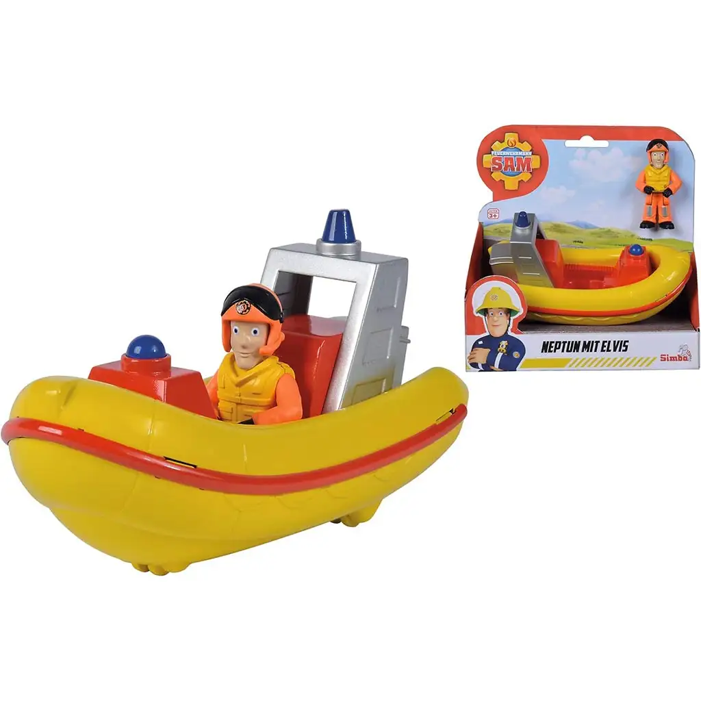 Sam a tűzoltó: Mini Neptun csónak Elvis figurával szett - Simba Toys kép 1