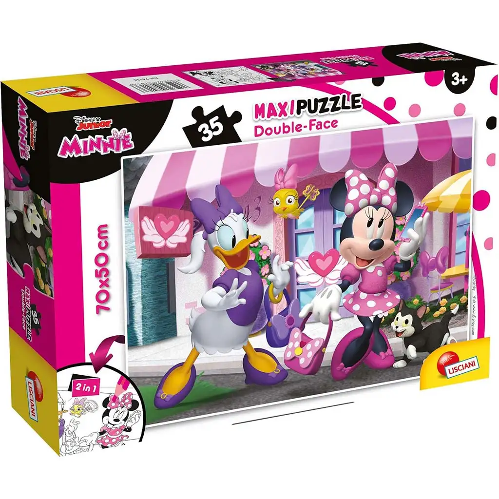 Minnie egér 2 az 1-ben 35db-os maxi puzzle és színező 70x50cm - Lisciani