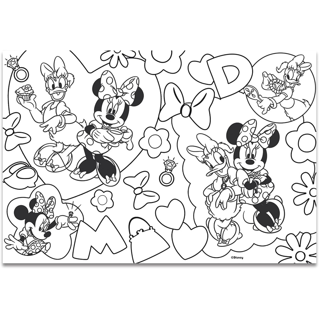 Minnie egér 2 az 1-ben 60db-os puzzle és színező 50x35cm - Lisciani kép 3