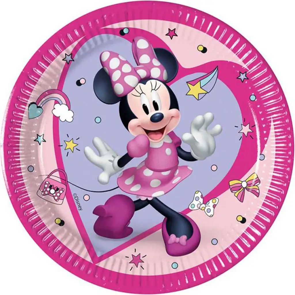 Disney Minnie egér 8db-os papírtányér szett 20cm-es