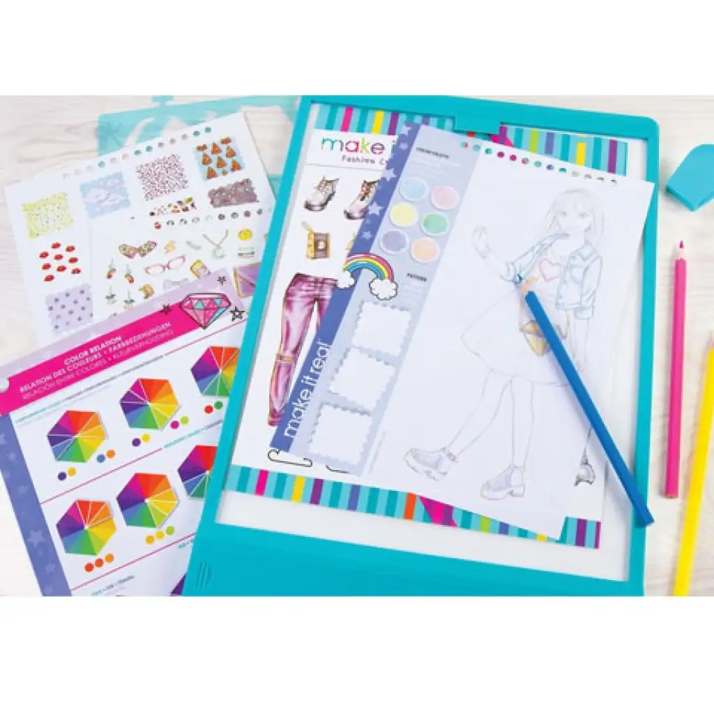 Make it Real: Divattervező mega szett világító táblával és kiegészítőkkel kép 3