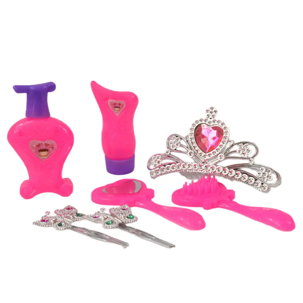 Angell: Fodrászolható és fésülhető babafej tiarával és kiegészítőkkel 21cm kép 4