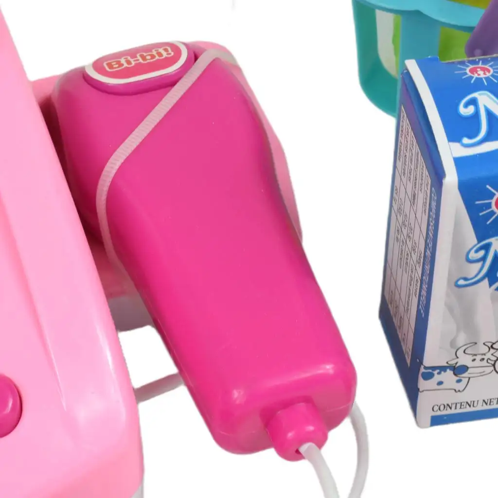 Happy Shopping: Rózsaszín pénztárgép termékekkel, hanggal és kiegészítőkkel 22x10x15cm kép 6