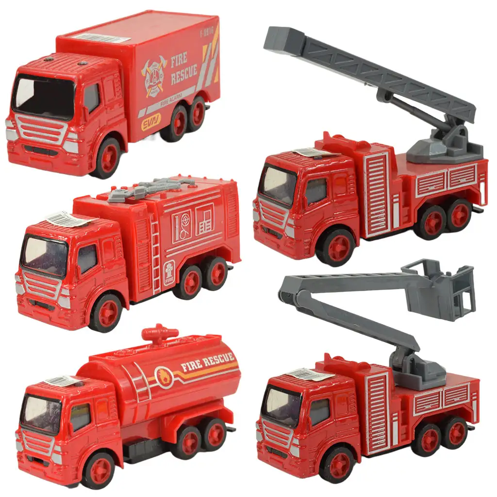 Fire Rescue: Lendkerekes tűzoltósági kamion többféle változatban 9,5cm 1db