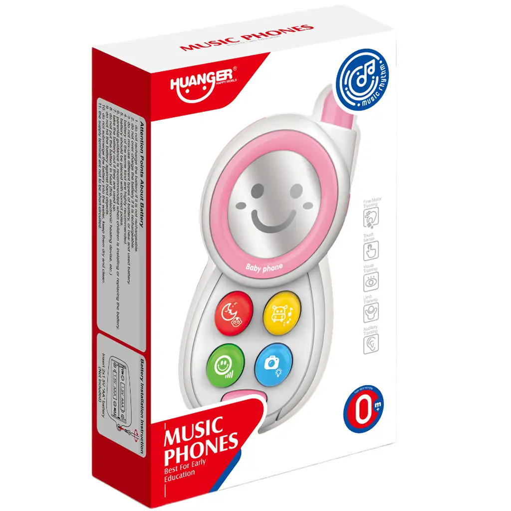 Music World: Rózsaszín bébi telefon fénnyel és hanggal kép 3