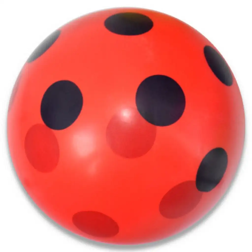 Színes pöttyös gumilabda többféle változatban 22cm kép 5