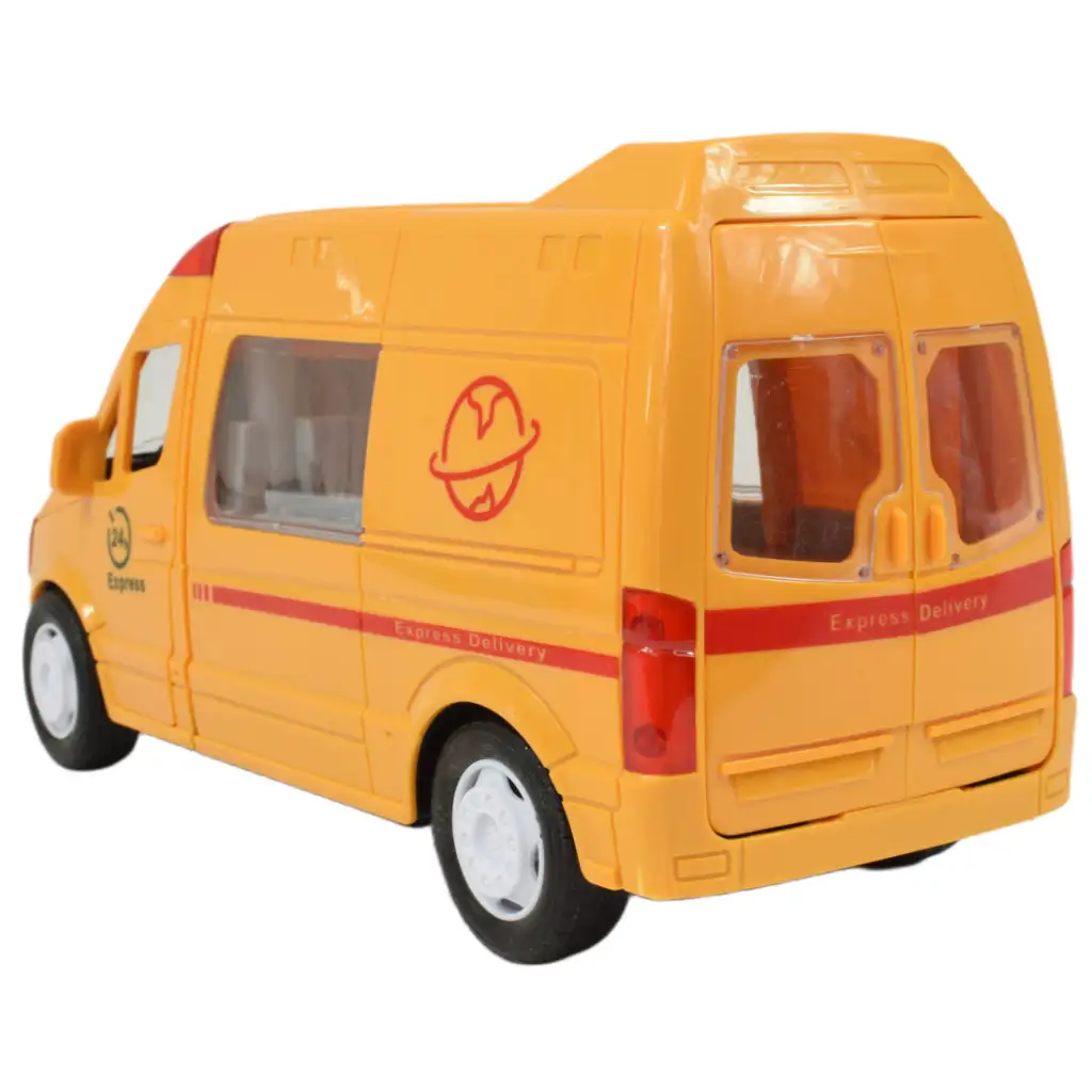 Special Car: Sárga express futárautó fénnyel és hanggal, lendkerekes funkcióval24cm kép 3