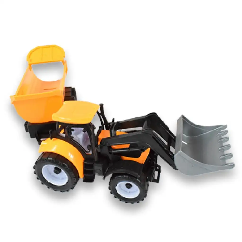 Engineering Truck: Kotró traktor munkagép utánfutóval 45cm kép 2