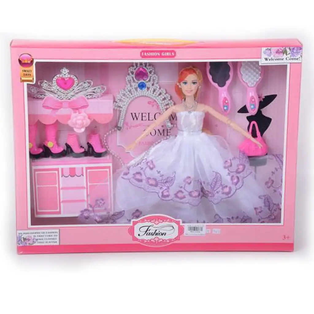 Báli ruhás divat baba kiegészítőkkel 28cm kép 1