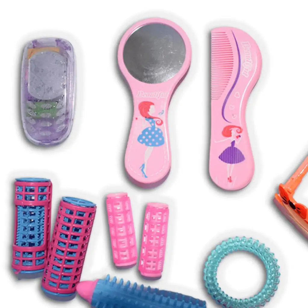 Vouge Girl - Rózsaszín 12 részes szépség szett hajcsavaróval, napszemüveggel és kiegészítőkkel kép 2