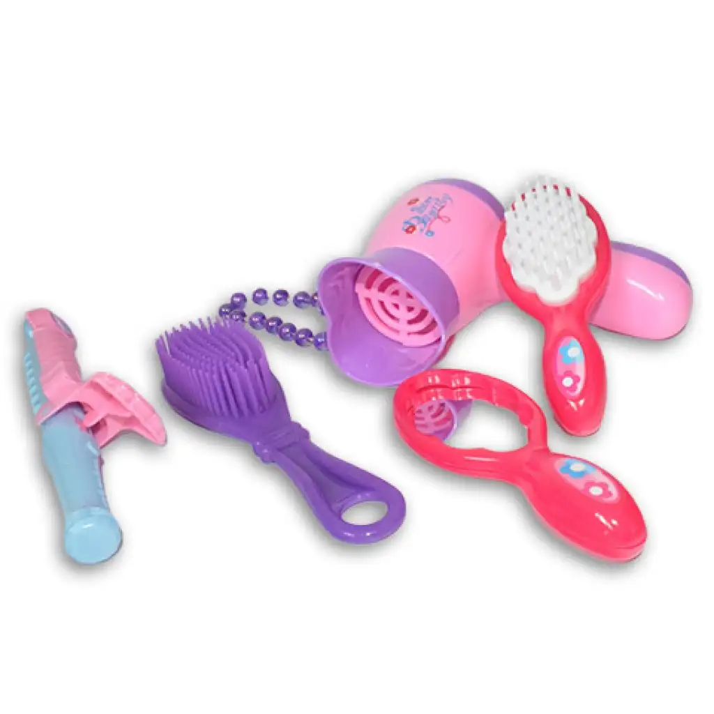 Rózsaszín 9 részes szépség szett kagylós játék sminkkel, fésűvel és kiegészítőkkel kép 3