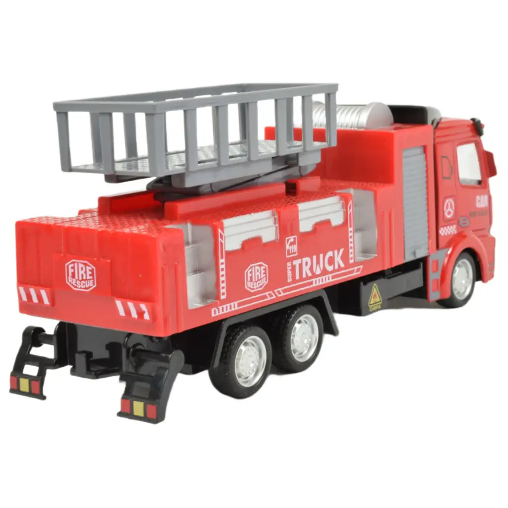 Fire Rescue: Lendkerekes emelőkosaras tűzoltósági kamion 19cm kép 3