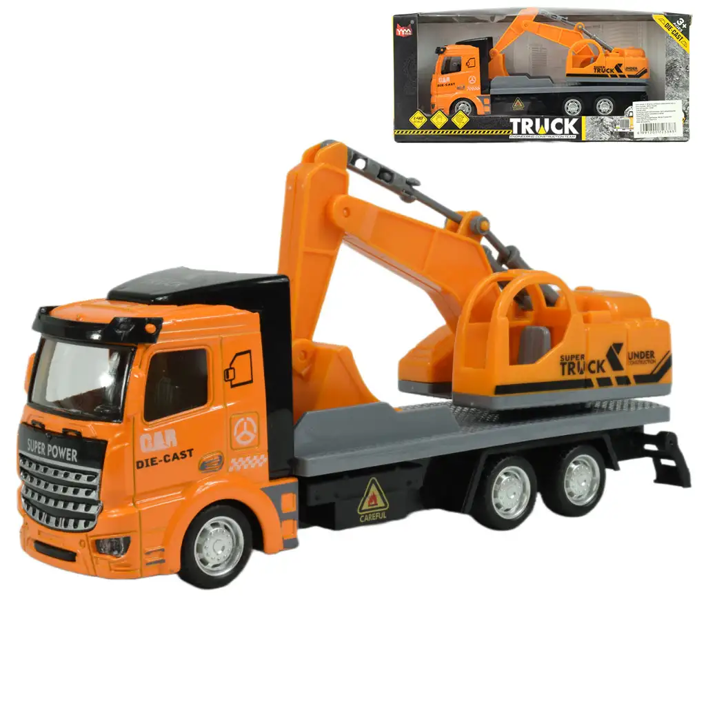 Super Truck: Lendkerekes markológépes teherautó 19cm