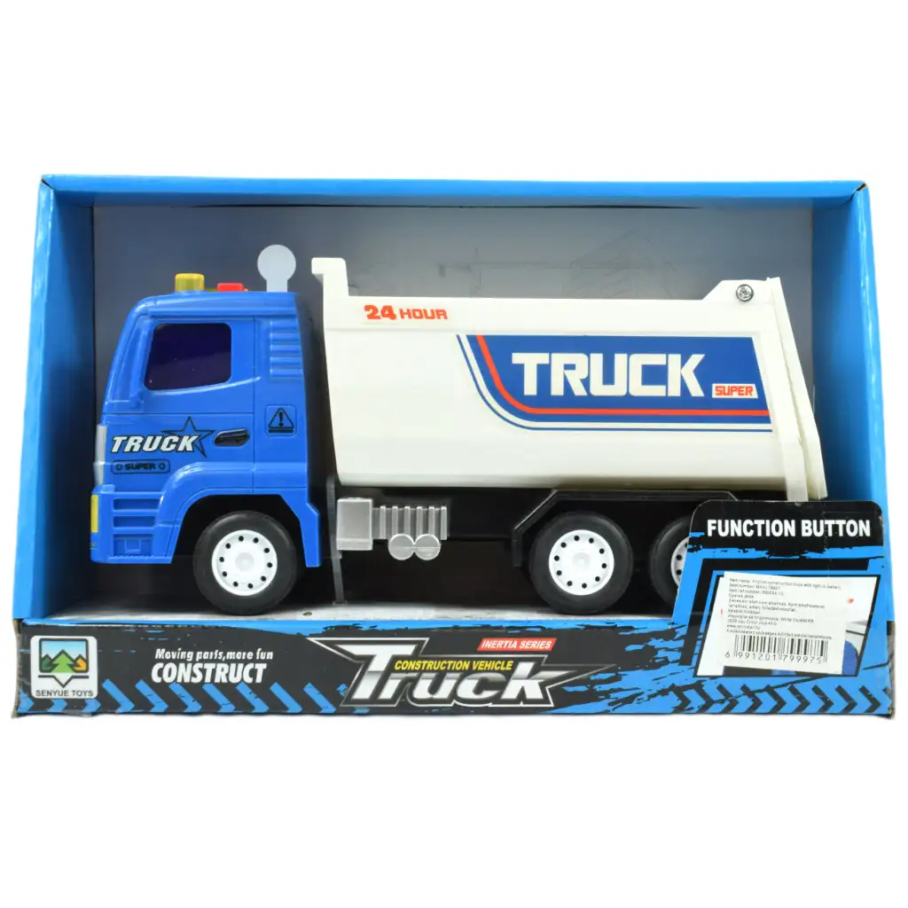 Super Truck: Lendkerekes kék teherautó 23cm kép 6