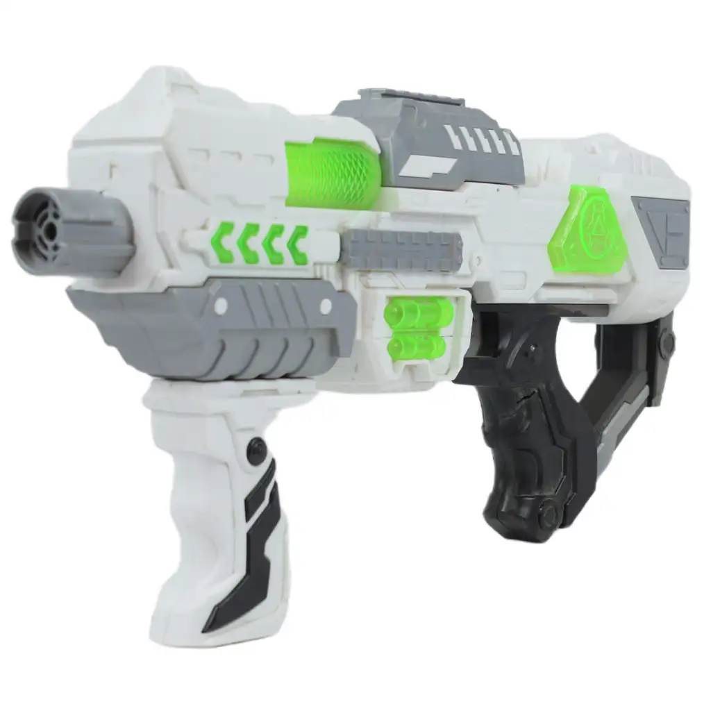 Space Series: Fehér űrfegyver támasztékkal, fénnyel és hanggal 40cm kép 3