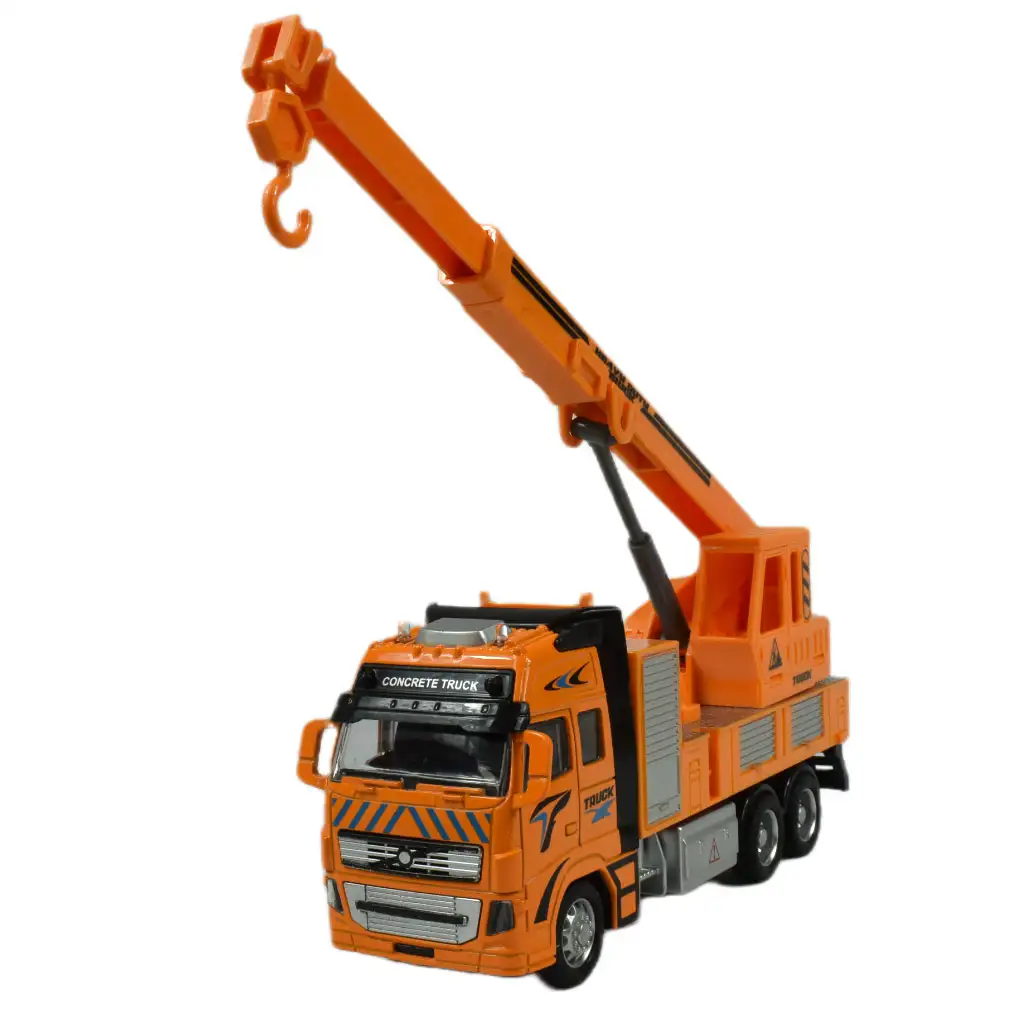 Alloy Car: Lendkerekes csörlődarus teherautó 20cm kép 6