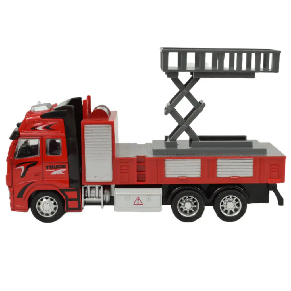 Fire Truck: Lendkerekes emelőkosaras tűzoltóautó fénnyel és hanggal 20cm kép 2