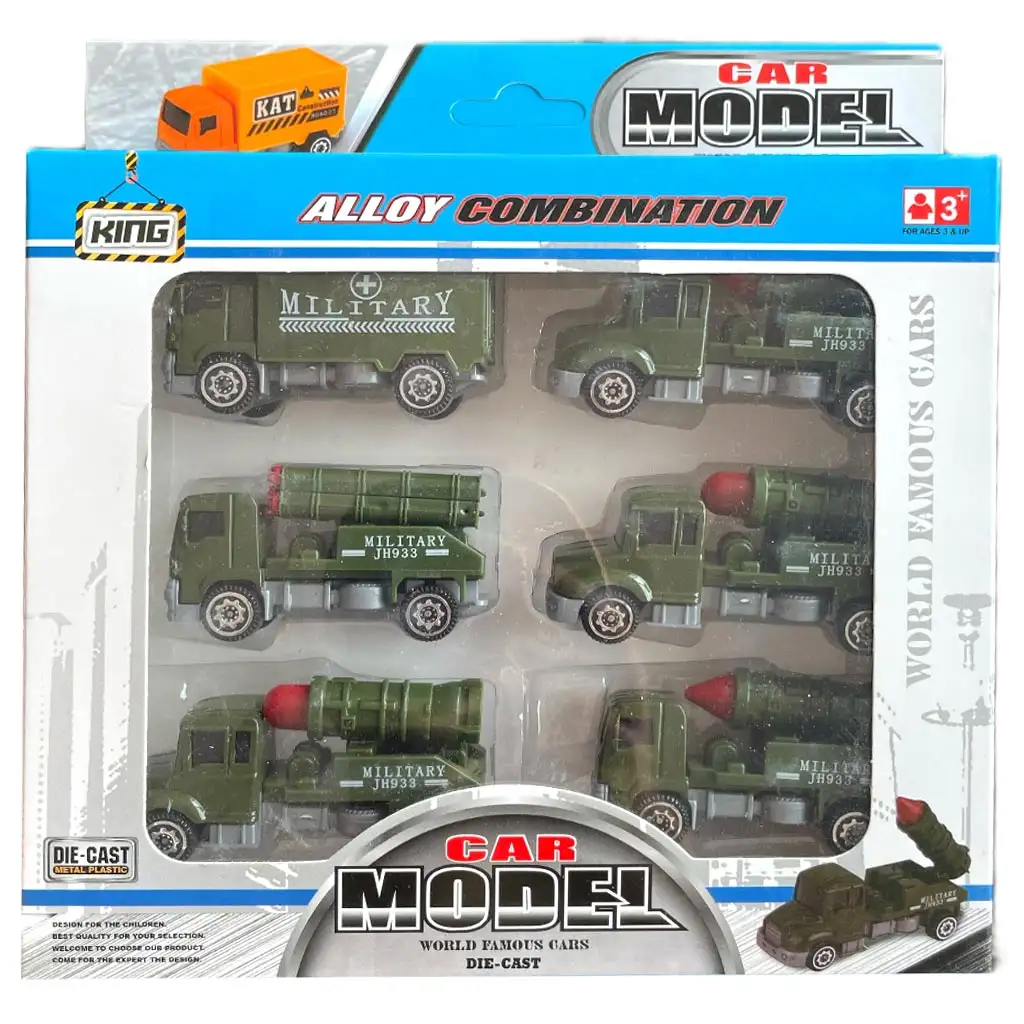 Car Model: Katonai 6 db-os kisautó szett kép 3