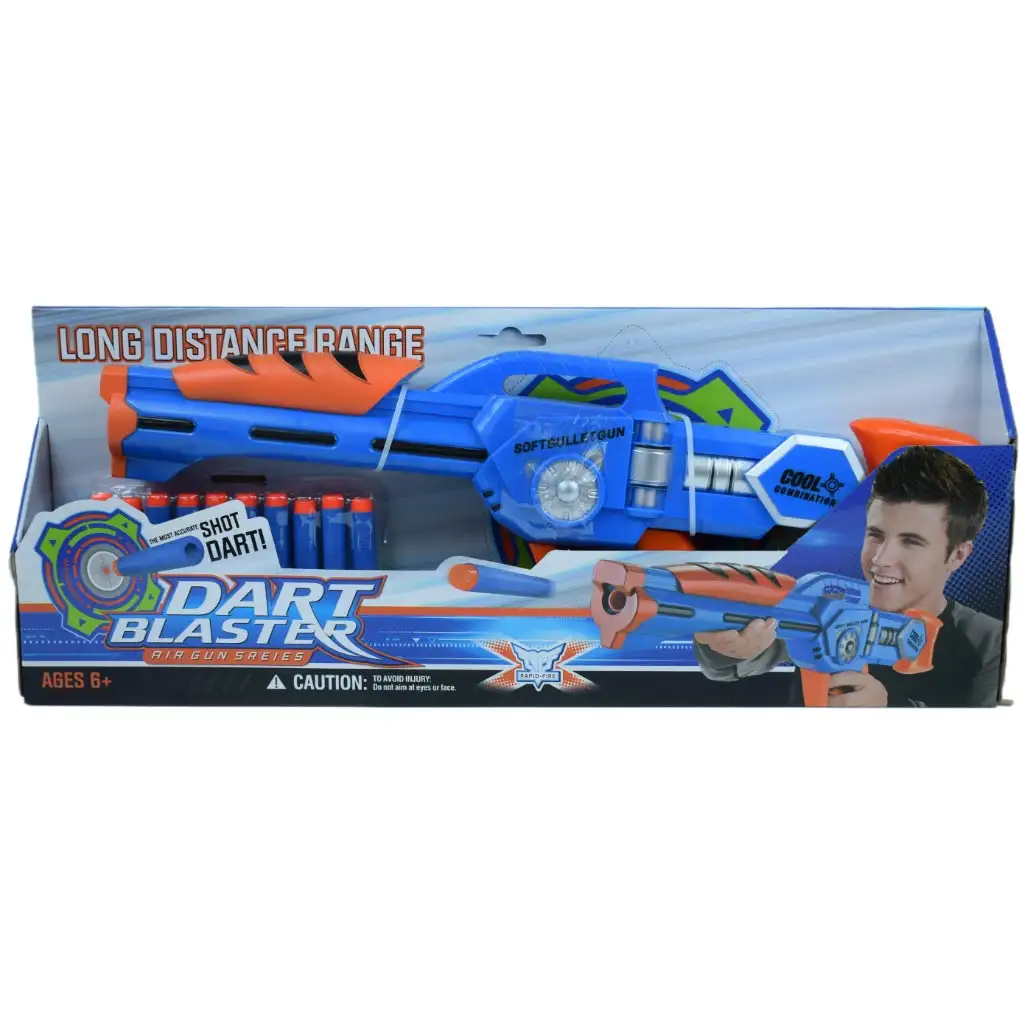 Dart Blaster: Manuális szivacslövő fegyver 10 méteres lövő távolsággal 46cm kép 7