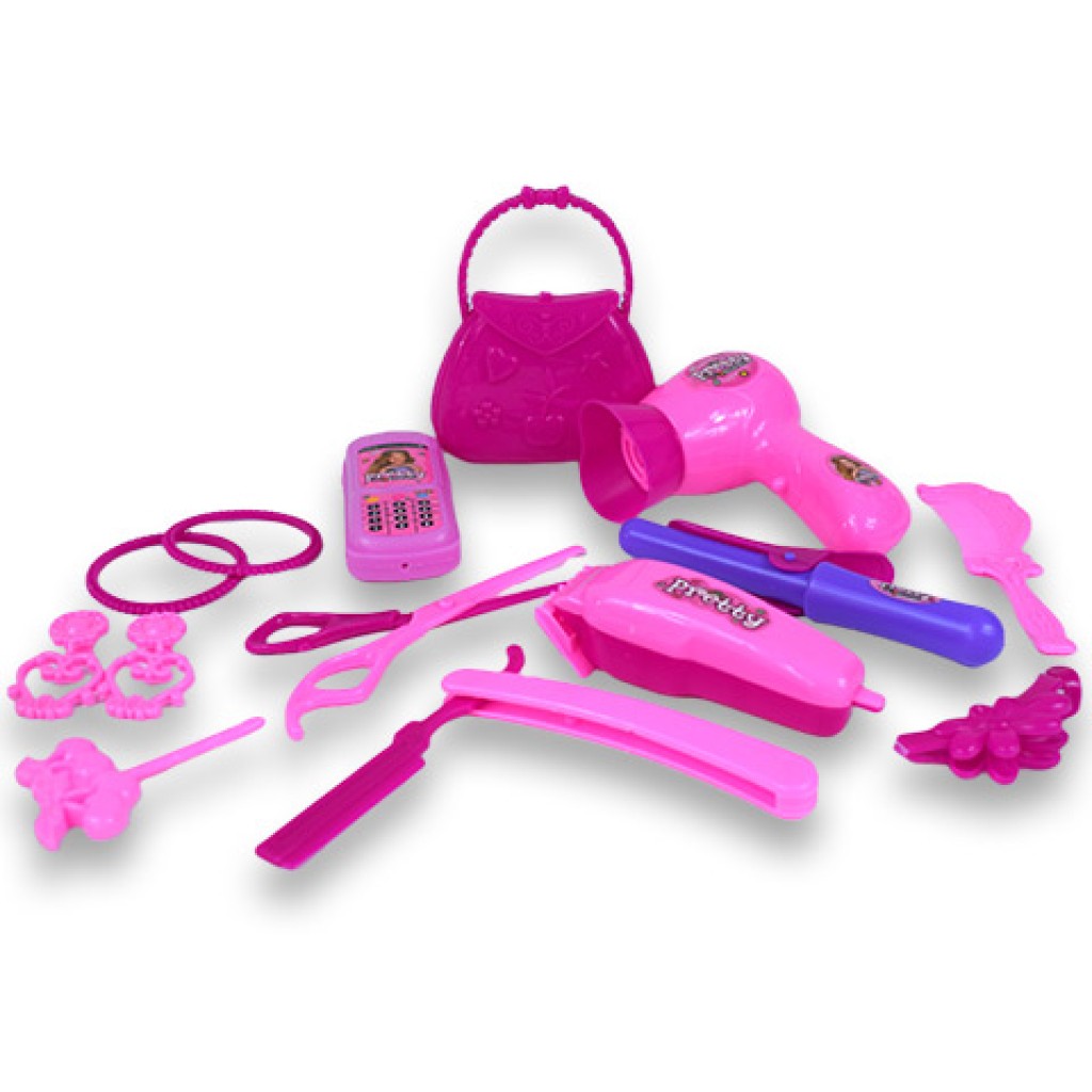 Vouge Girl: 12 részes szépség szett fodrász kellékekkel, telefonnal és fülbevalóval kép 3