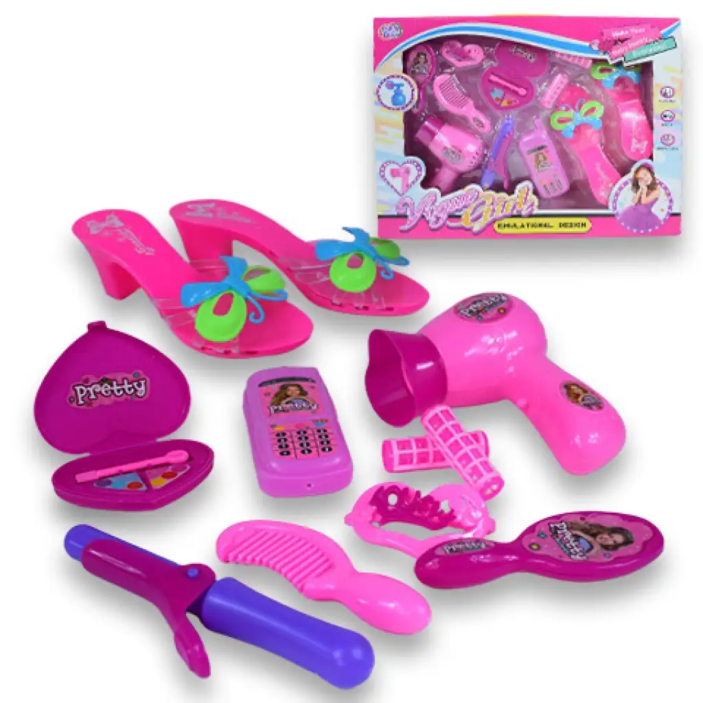 Vouge Girl: 10 részes szépség szett cipővel, telefonnal és fodrász kellékekkel kép 1