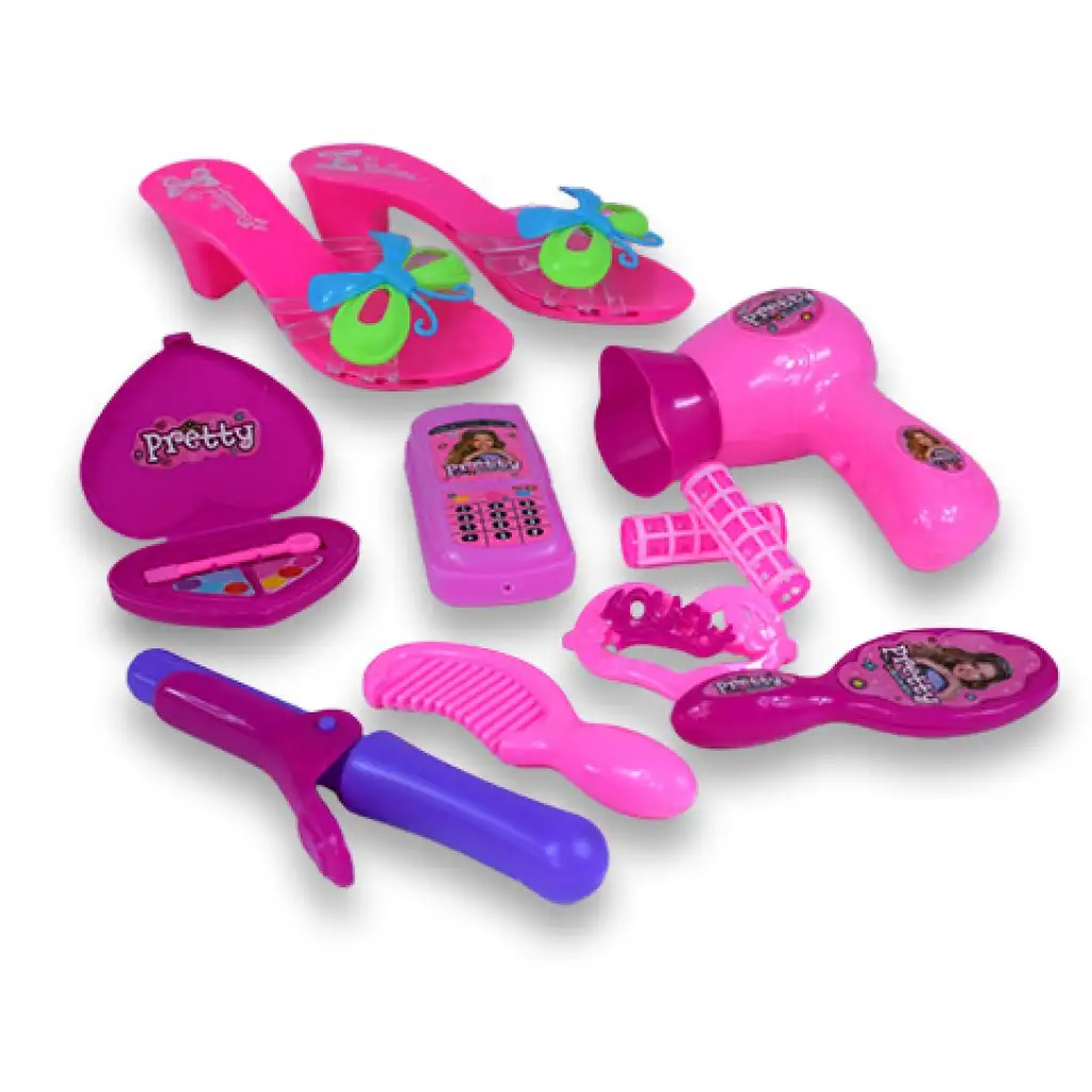 Vouge Girl: 10 részes szépség szett cipővel, telefonnal és fodrász kellékekkel kép 2