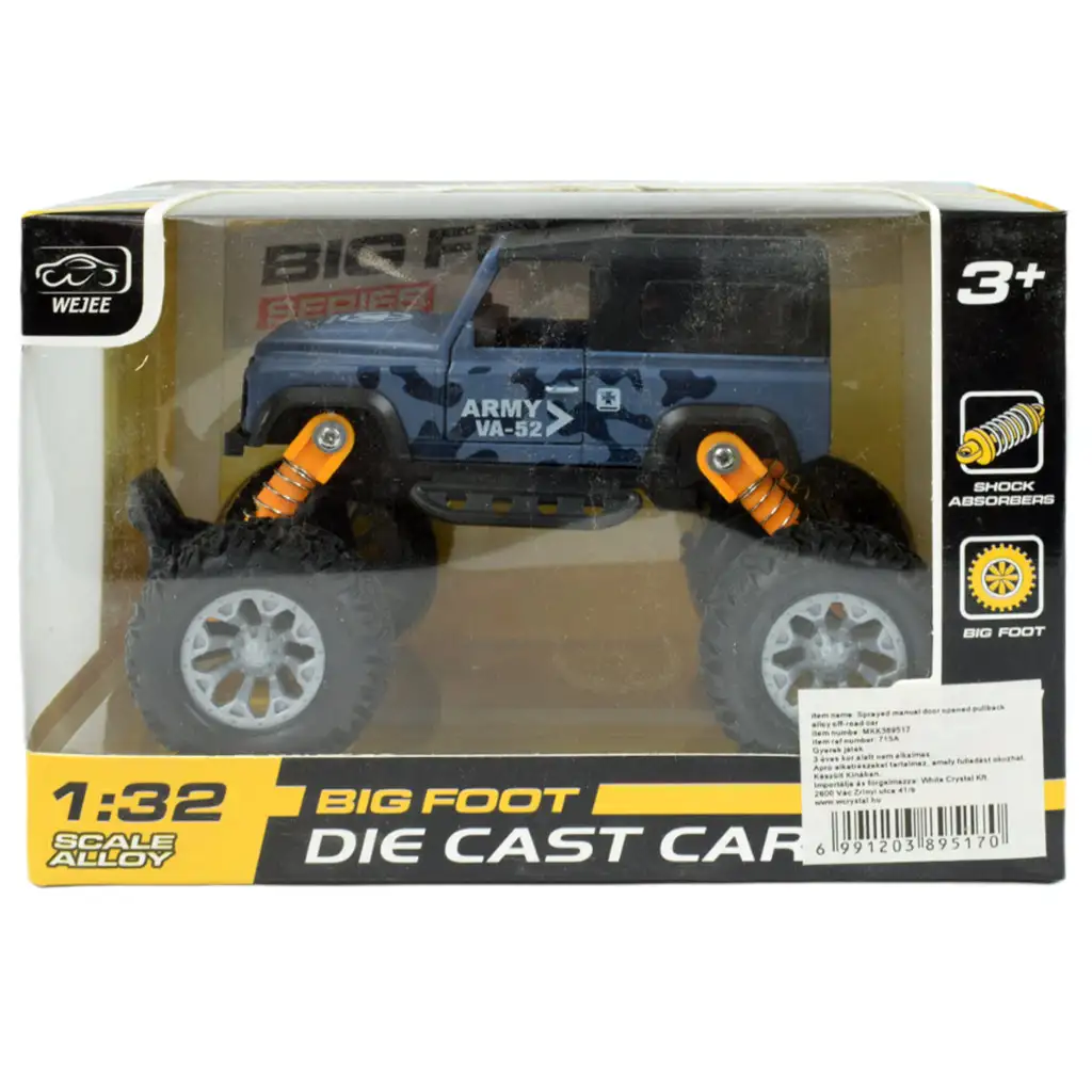 Big Foot Series: Lendkerekes offroad terepjáró autó gumiabroncsokkal 13cm kép 5