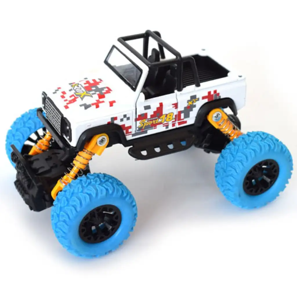 Off-Road hátrahúzós fehér terepjáró 1/32 kép 2