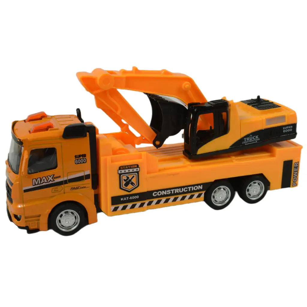 Service Team: Építőipari lendkerekes teherautó fénnyel és hanggal többféle változatban 20cm kép 14